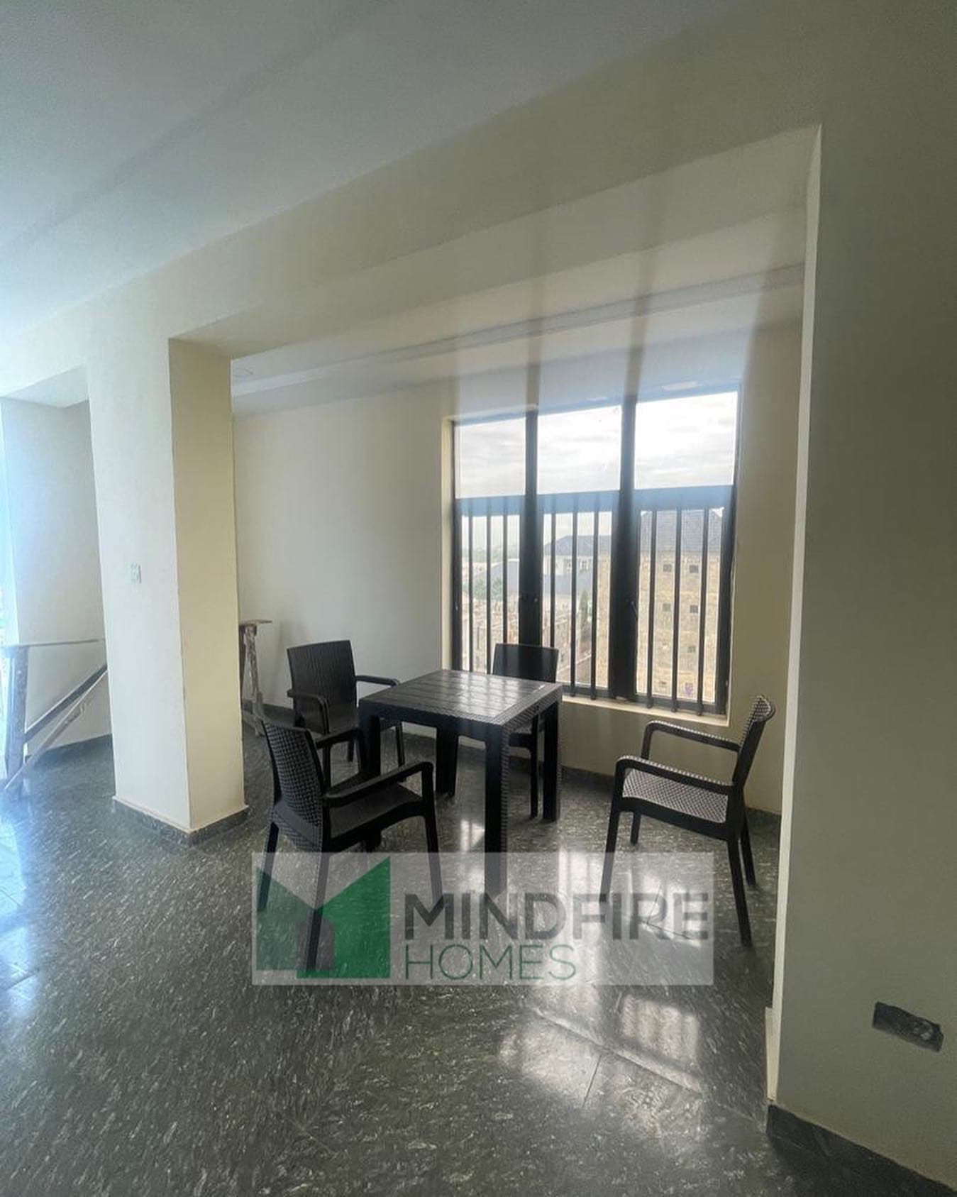 Interior lounge of a completed Mindfire Homes apartment in Jahi, Abuja